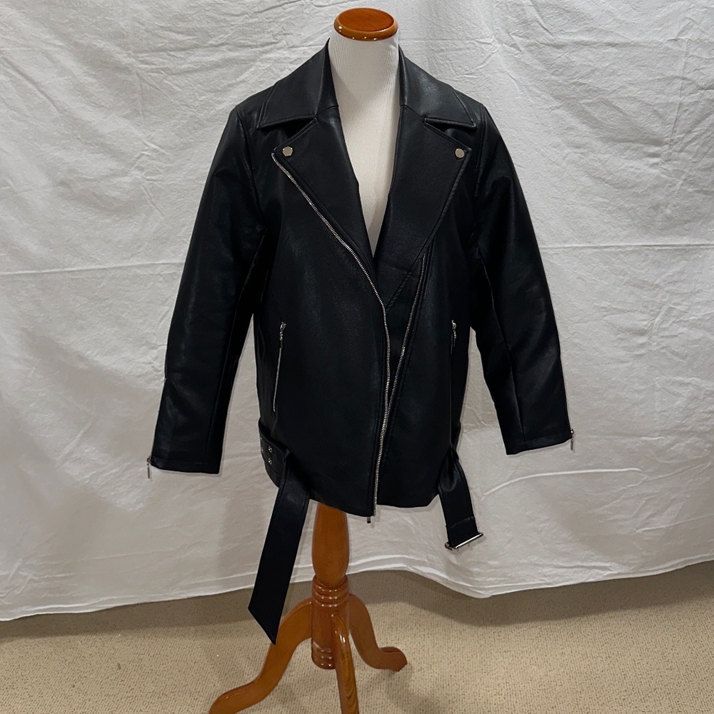 J.ING Faux Leather Oversized Jacket